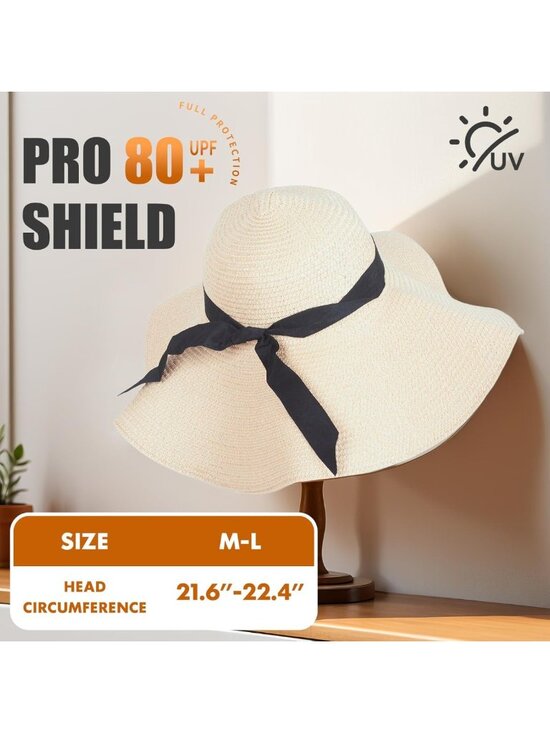 Packable Wide Brim Sun Hat with UPF 80+, Floppy Summer Beach Hat for All main image 7